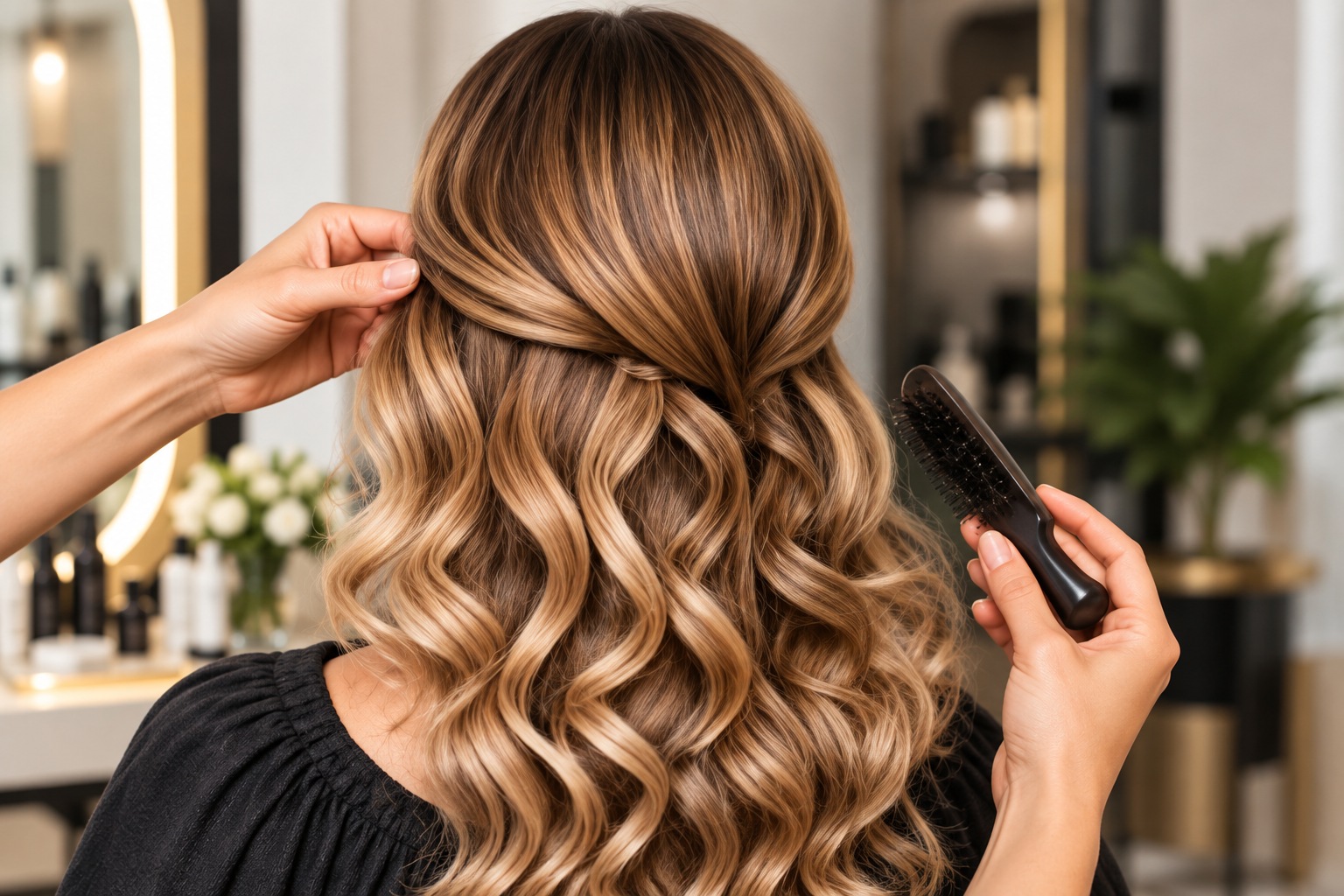 Balayage Waves in a Warm Salons